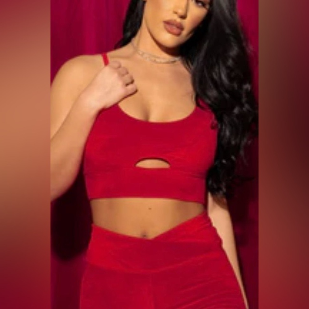 ***NWT*** Agent84 Women’s Red Velour Cutout Crop Bralette